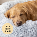 Large Dog Bed – Calming Donut Bed for Medium and Large breed, Extra Fluffy & Washable